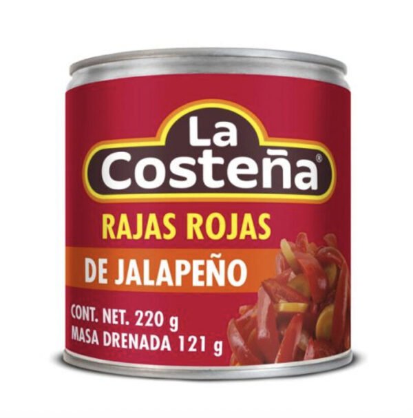 Aitrieji pipirai JALAPEÑOS LA COSTEÑA, raudonieji, pjaustyti 220 g